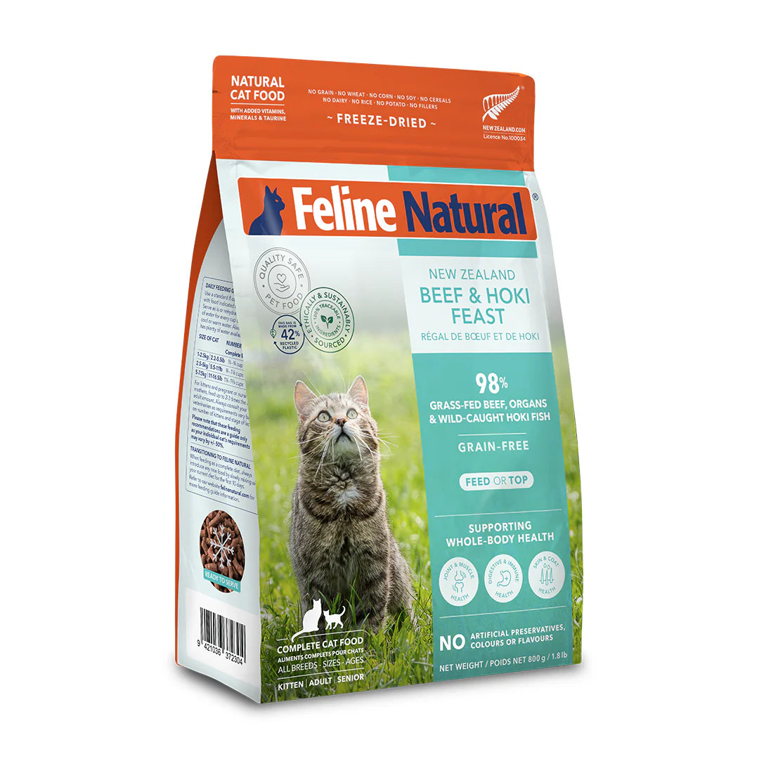 Feline Natural 牛肉藍尖尾鱈魚盛宴 800g