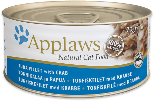 Applaws 全天然系列 肉絲湯汁配方貓罐頭 吞拿魚&蟹 70g