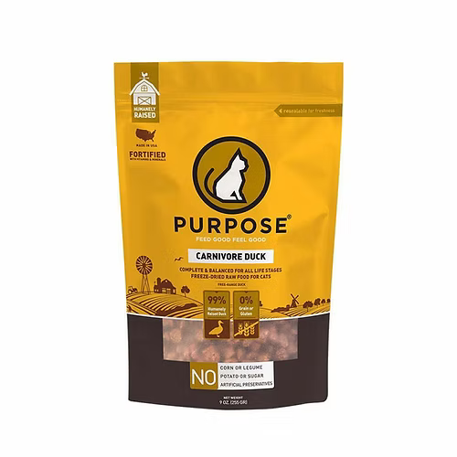 PURPOSE 凍乾脫水生肉 - 單一蛋白 鴨肉 貓主糧 9oz