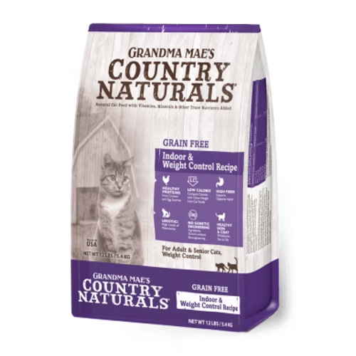 Country Naturals 無穀物體重控制去毛球室內貓配方 12lb