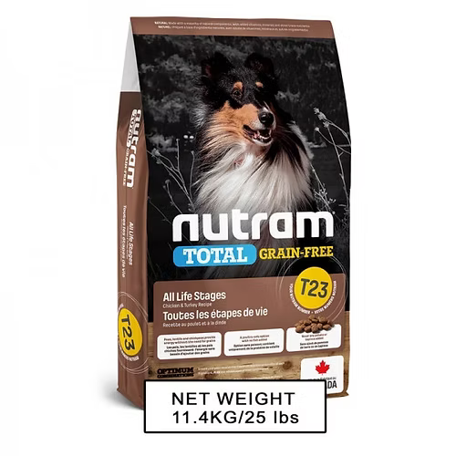 NUTRAM紐頓 NT-T23 無薯無穀全犬糧 (雞+火雞) 中型犬 11.4kg