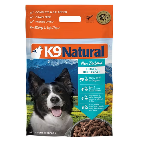 K9 Natural 凍乾生肉 牛肉藍尖尾鱈魚盛宴配方 500g