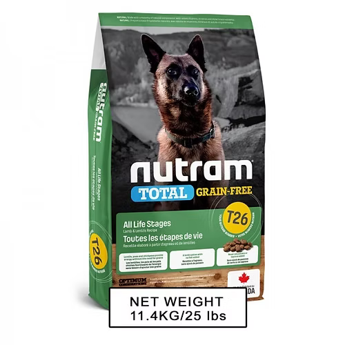 NUTRAM紐頓 NT-T26 無薯無穀全犬糧 羊肉及扁豆) 中型犬11.4kg