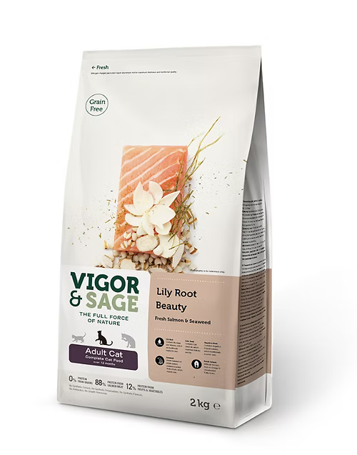 VIGOR & SAGE 百合 美毛 新鮮三文魚+海苔 成貓  2kg/ 10kg