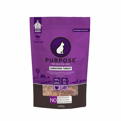 PURPOSE 凍乾脫水生肉 - 單一蛋白 火雞 貓主糧 9oz