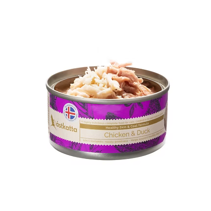 ASTKATTA 保健主食罐 新鲜走地雞肉, 野生鴨肉 主食配方 (低磷) 80g
