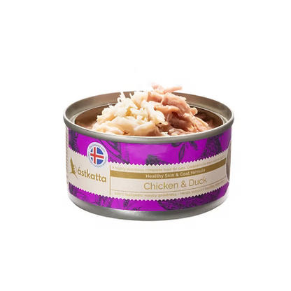 ASTKATTA 保健主食罐 新鲜走地雞肉, 野生鴨肉 主食配方 (低磷) 80g