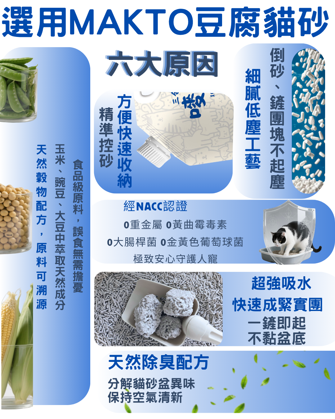 MAKTO嘜豆 - 嘜豆砂-貓砂1.5MM/(16.5L) 淡香型  茉莉烏龍味 /豆奶味 豆腐貓砂大容量