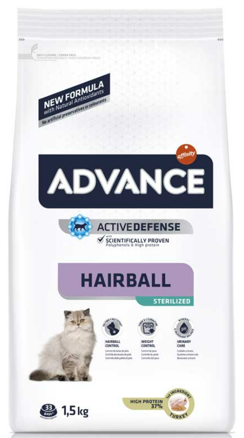 ADVANCE特殊護理絕育成貓糧 – 毛球護理 1.5KG