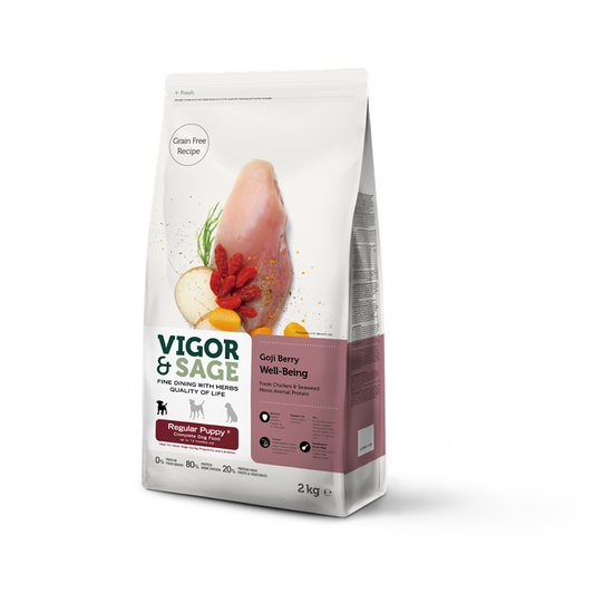 VIGOR SAGE 枸杞 健體  新鮮去骨雞肉+綠茶 全犬種幼犬 2kg/12kg