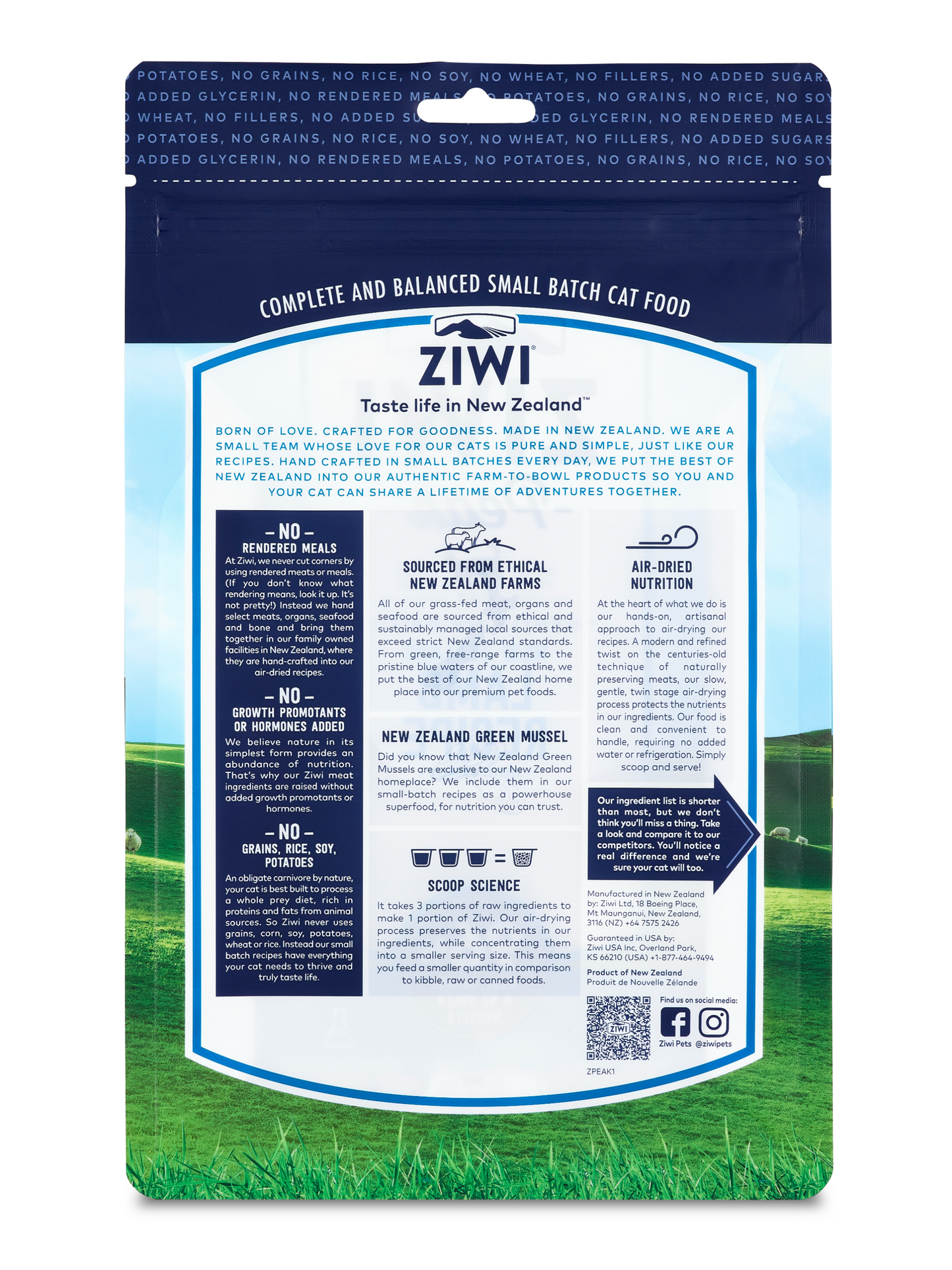 ZIWIPEAK 無穀物 風乾羊肉 貓糧配方 1kg