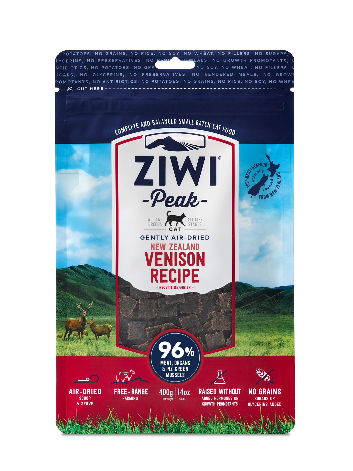 ZIWIPEAK 無穀物 風乾鹿肉 貓糧配方 400g